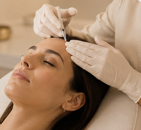 Aplicação de Botox com técnica precisa e natural